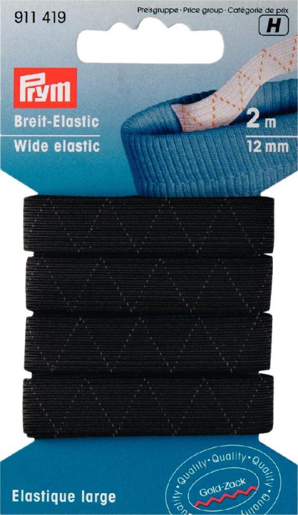 Elastic standard, negru, 12 mm