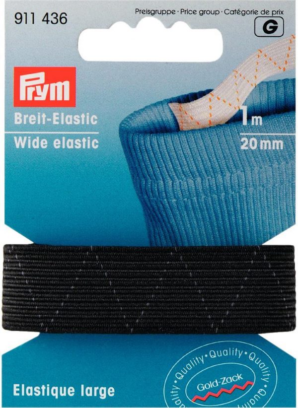 Elastic standard, negru, 20 mm