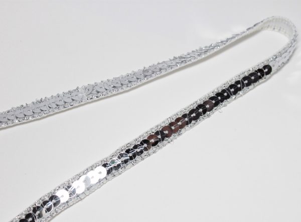 Banda paiete, argintie, 12 mm