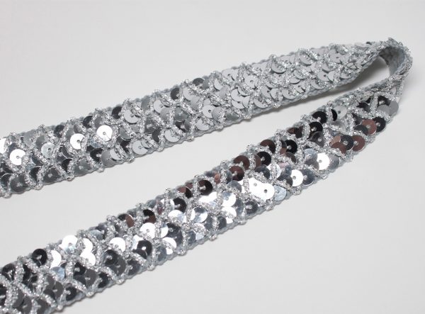 Banda paiete, argintie, 20 mm