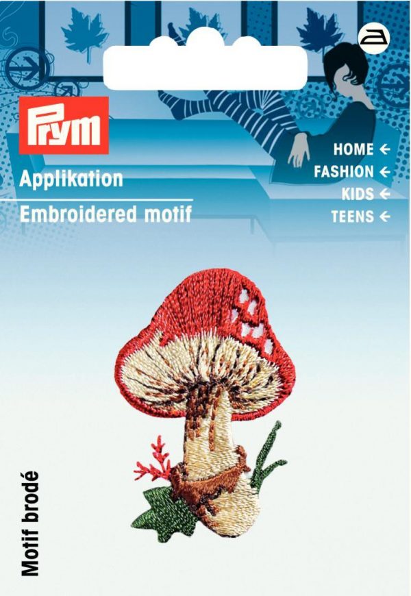 Petic termoadeziv ciuperca, rosie/bej