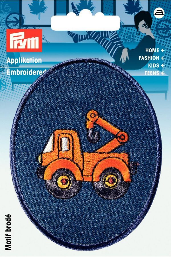 Petic termoadeziv oval, din jeans, Macara