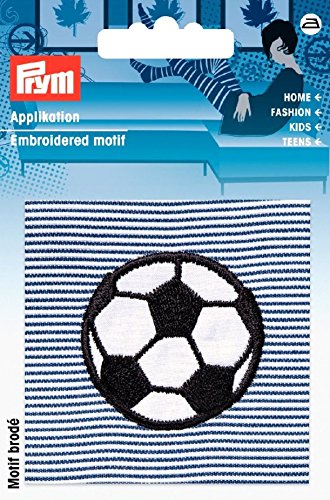 Petic termoadeziv football pe material albastru/alb