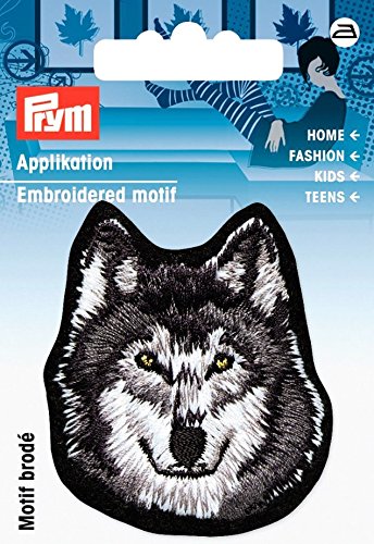 Petic termoadeziv fata de lup, gri/alb