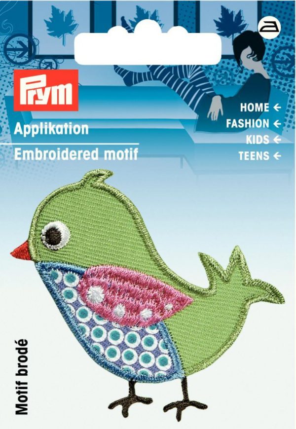 Petic termoadeziv Exclusiv pasare, verde/ roz pal