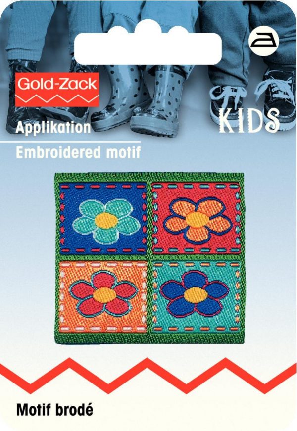 Petic termoadeziv patrat, 4 flori