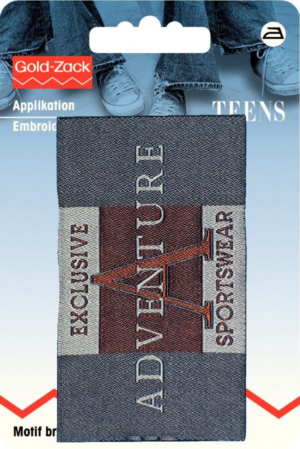 Petic termoadeziv eticheta jeans, rectabgulara, verde, Adventure Sportswear