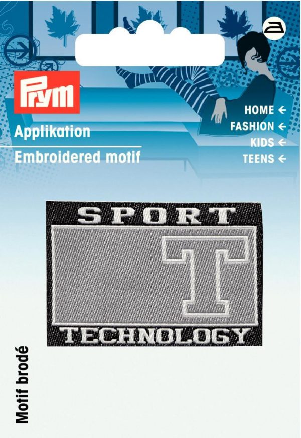 Petic termoadeziv eticheta Sport, neagra/gri