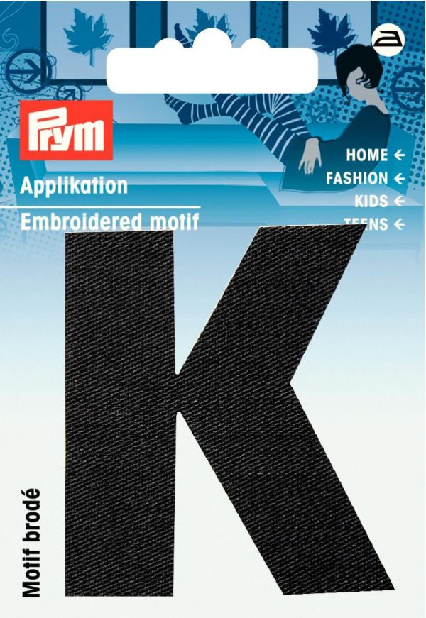 Petic termoadeziv litera K, neagra