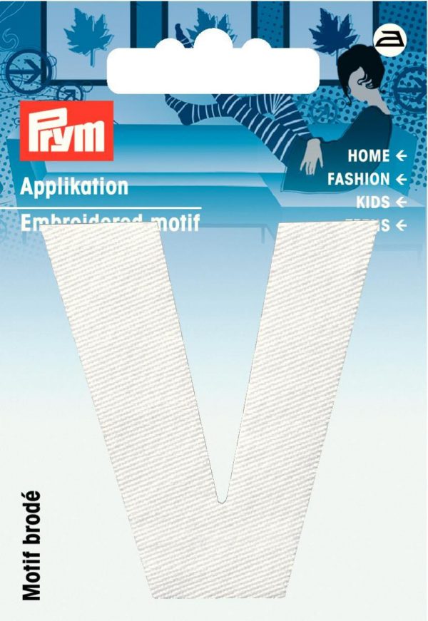 Petic termoadeziv litera V, alba