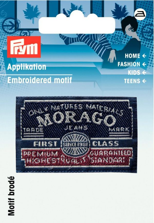 Petic termoadeziv eticheta Morago, albastra/gri