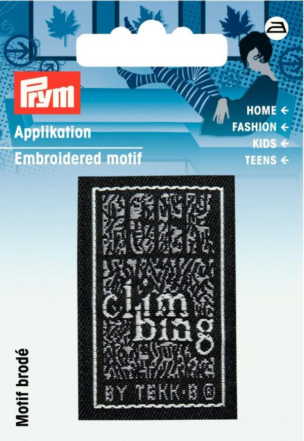 Petic termoadeziv eticheta Climbing, neagra/gri