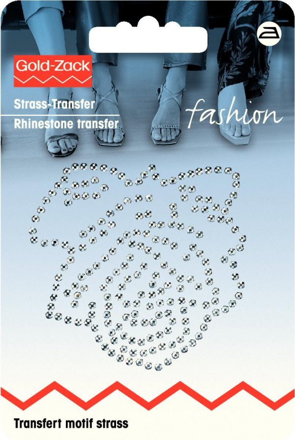 Strasuri forma trandafir, se lipeste prin transfer, argintiu metalic