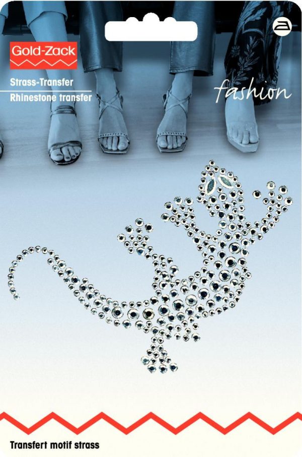 Strasuri forma soparla, se lipeste prin transfer, argintiu