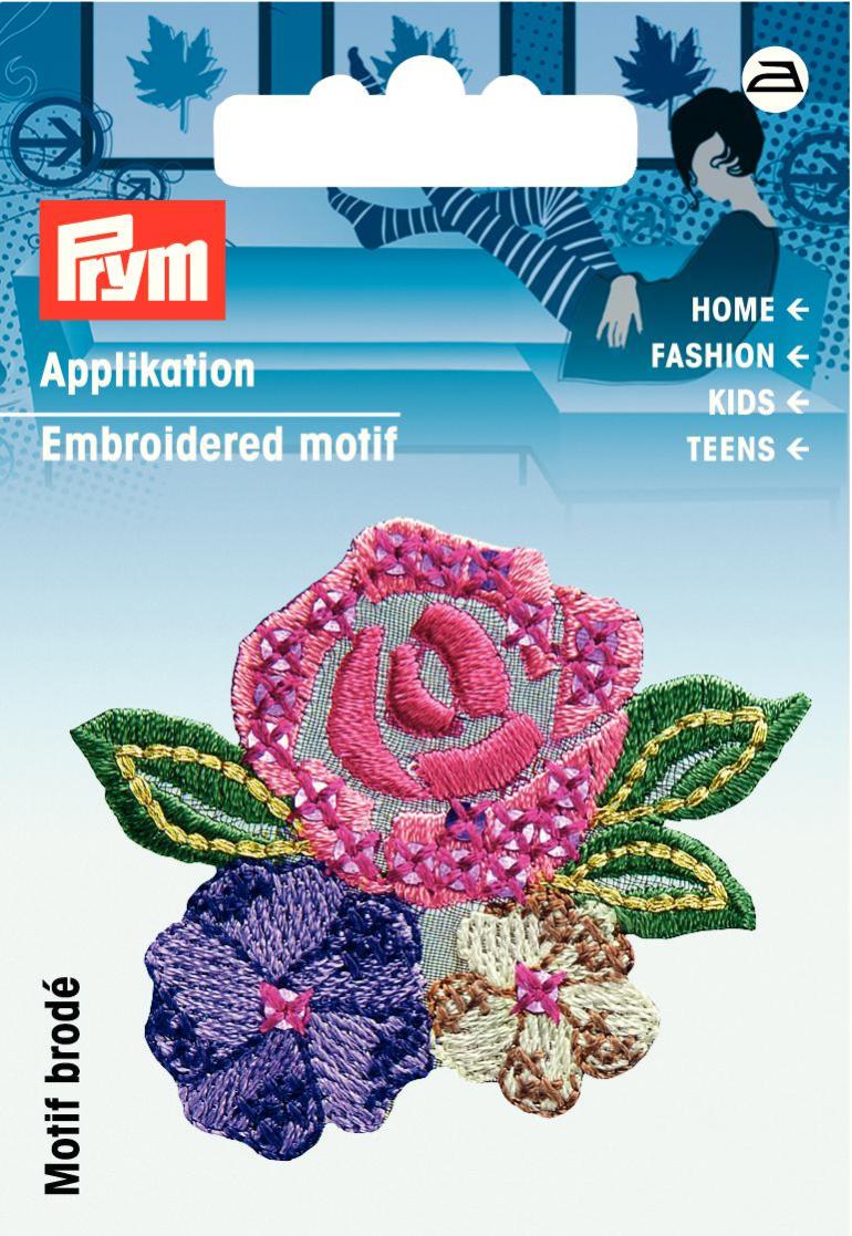 Petic termoadeziv trandafir/floare,, roz/mov