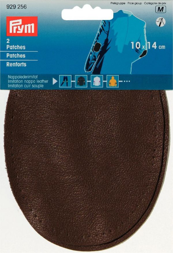 Petic imitatie piele Napa, maro inchis, 9 x 14,0 cm