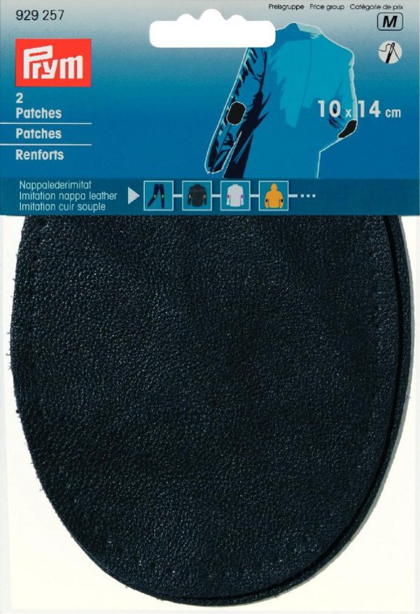 Petic imitatie piele Napa, albastru inchis, 9 x 14,0 cm