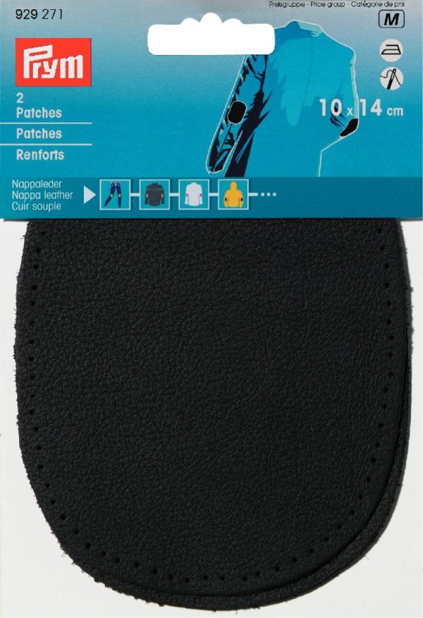 Petic imitatie piele Napa, gri inchis, pentru cusut, 9 x 14,0 cm