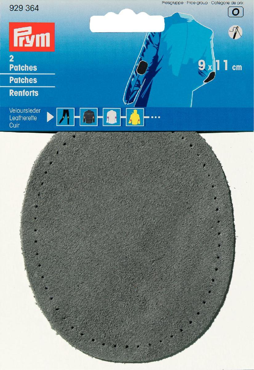 Petic imitatie piele, fixare prin coasere, gri, 9 x 11,0