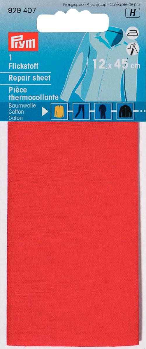 Material bumbac reparatii, calcare sau coasere, rosie, 12 x 45 cm