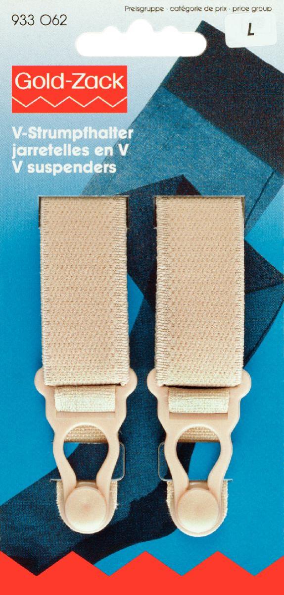 Jartiere-V Banda de velur, 20mm, plastic crem