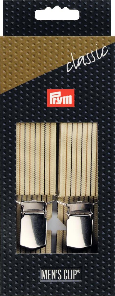 Bretele pantaloni Classic ,dungi, vanilla/brown, 30 /125