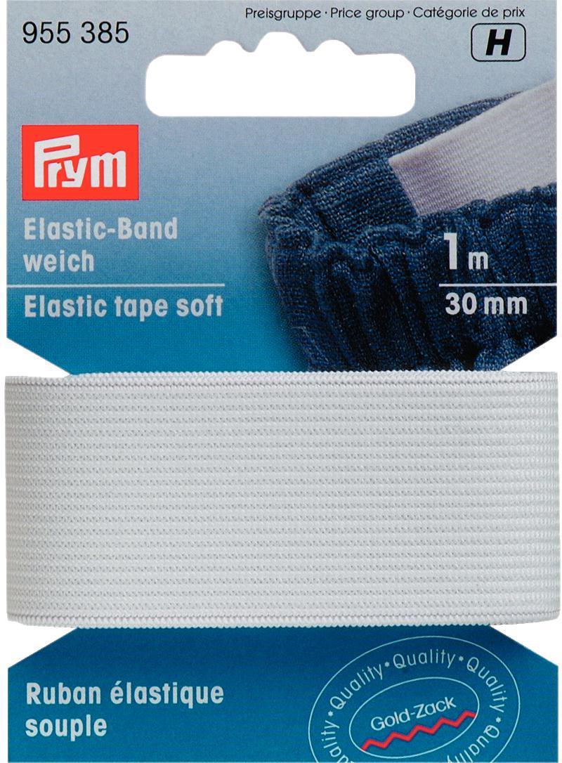Banda elastic, intindere usoara, alb, 30 mm