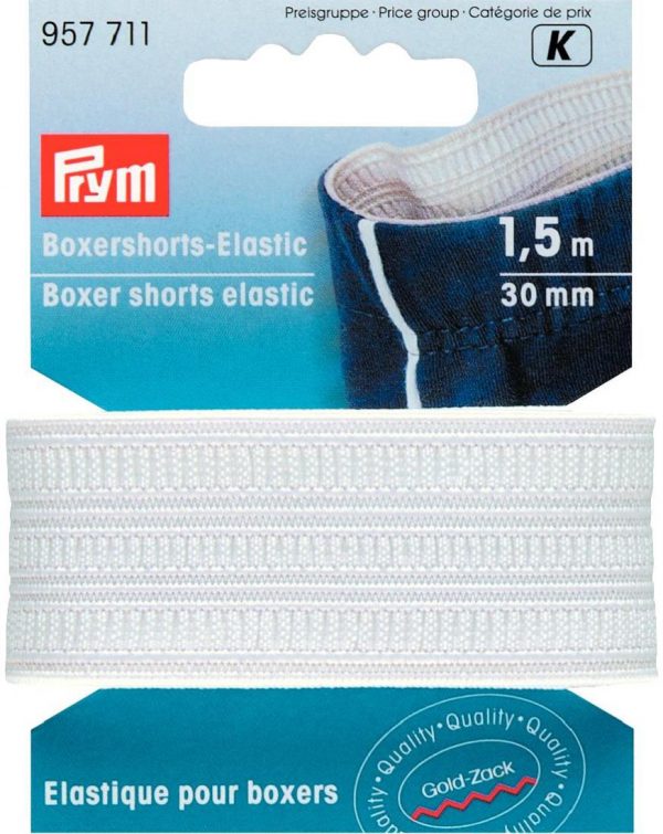 Elastic boxeri, alb natural, 30 mm