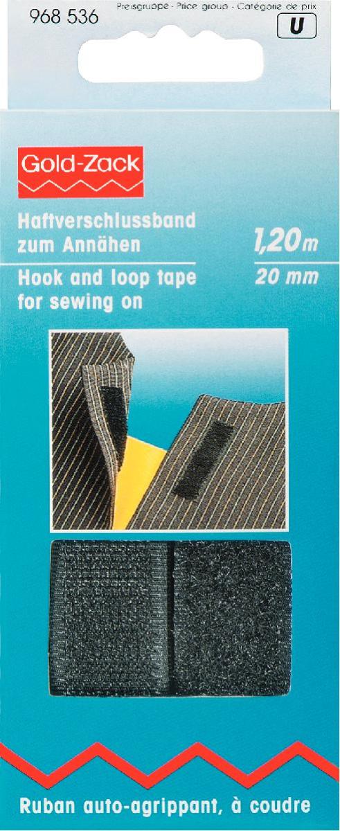 Banda Velcro (arici), prindere prin coasere, neagra, 20 mm, 1.2 m