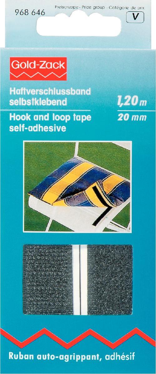 Banda Velcro (arici), prindere, autoadeziva, neagra, 20 mm, 1.2 m