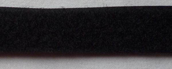 Banda Velcro (arici), doar scai, neagra, 20 mm, 25 m
