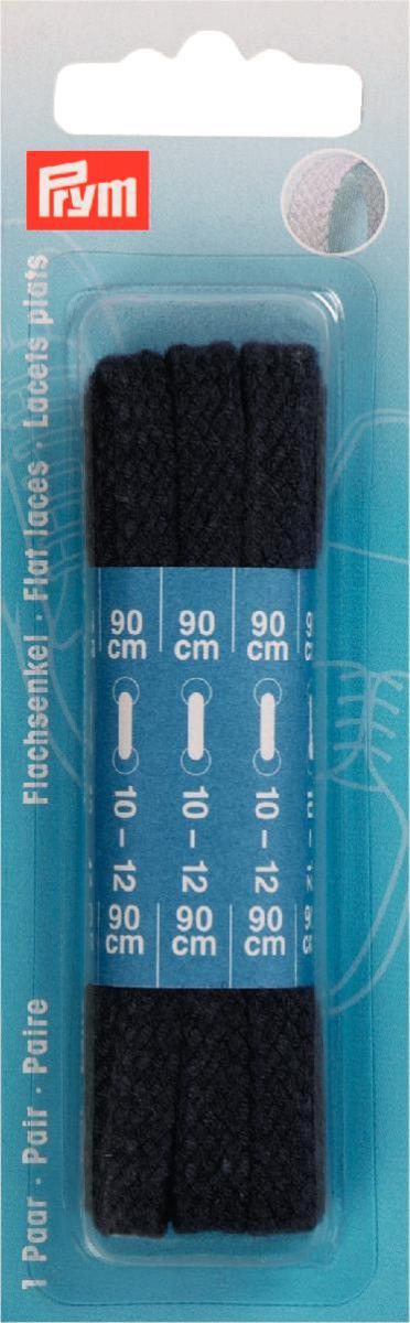 Sireturi bumbac plate, albastru marin, 8 x 900 mm