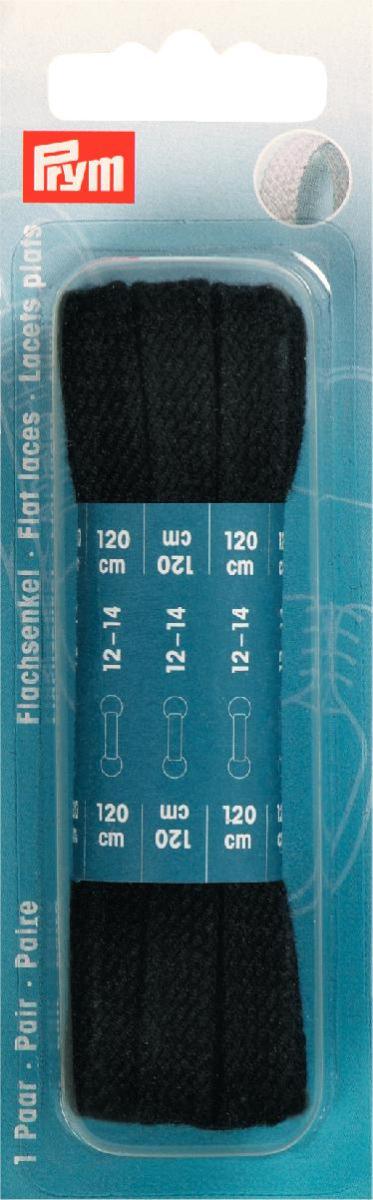 Sireturi bumbac plate, negre, 8 x 1200 mm