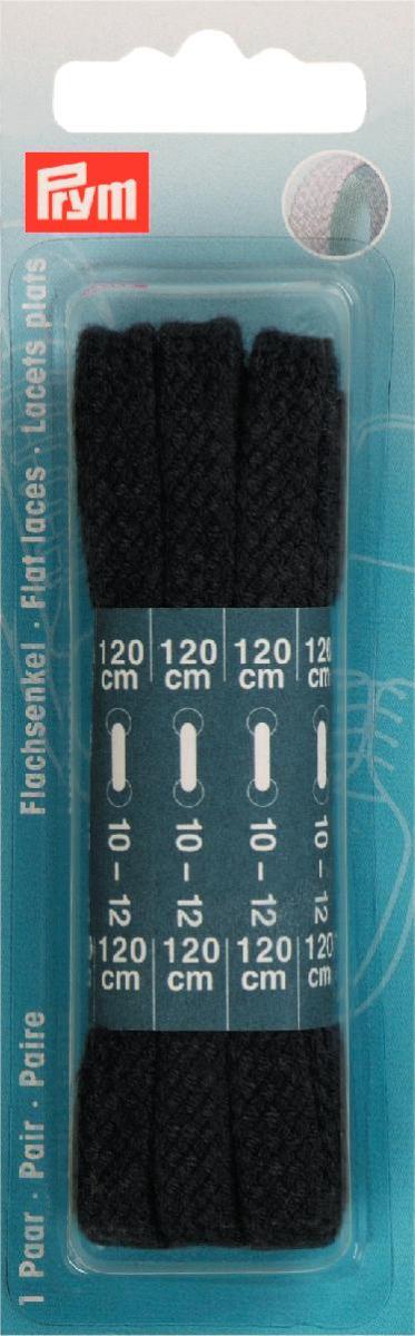 Sireturi bumbac plate, albastru marin, 8 x 1200 mm