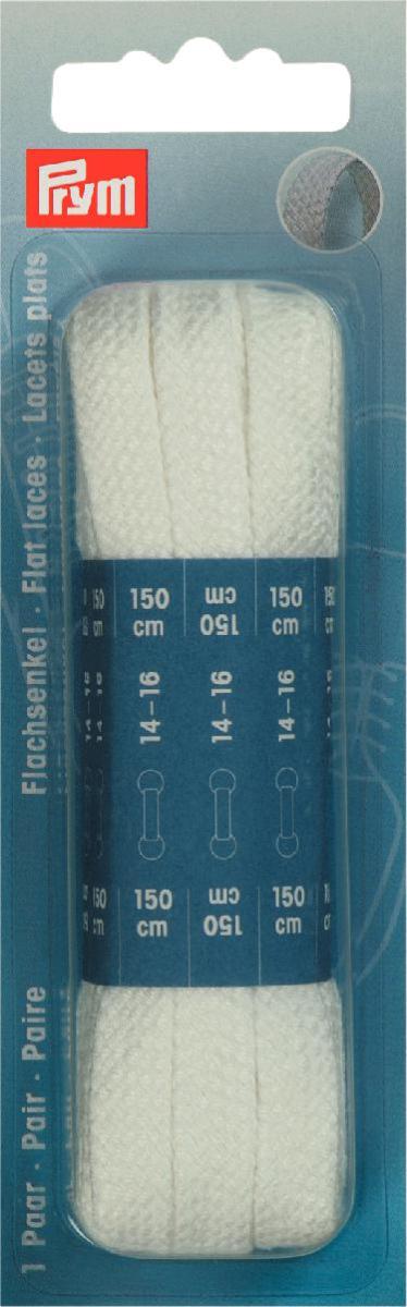 Sireturi bumbac plate, albe, 8 x 1500 mm