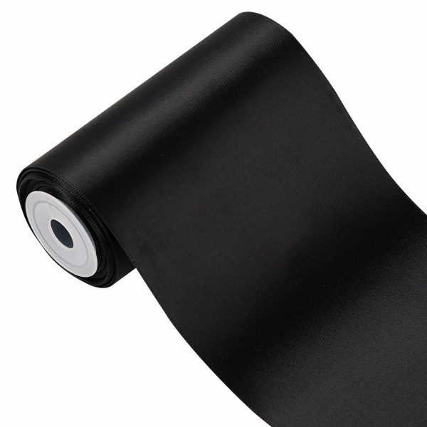 Panglica satin, neagra, 15 mm