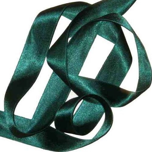 Panglica satin, verde pin, 15 mm