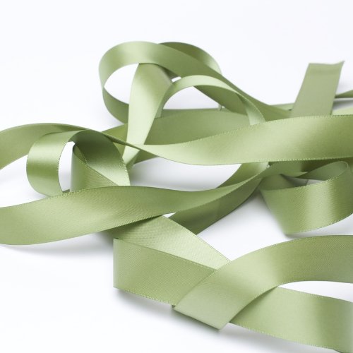 Panglica satin, olive deschis, 15 mm