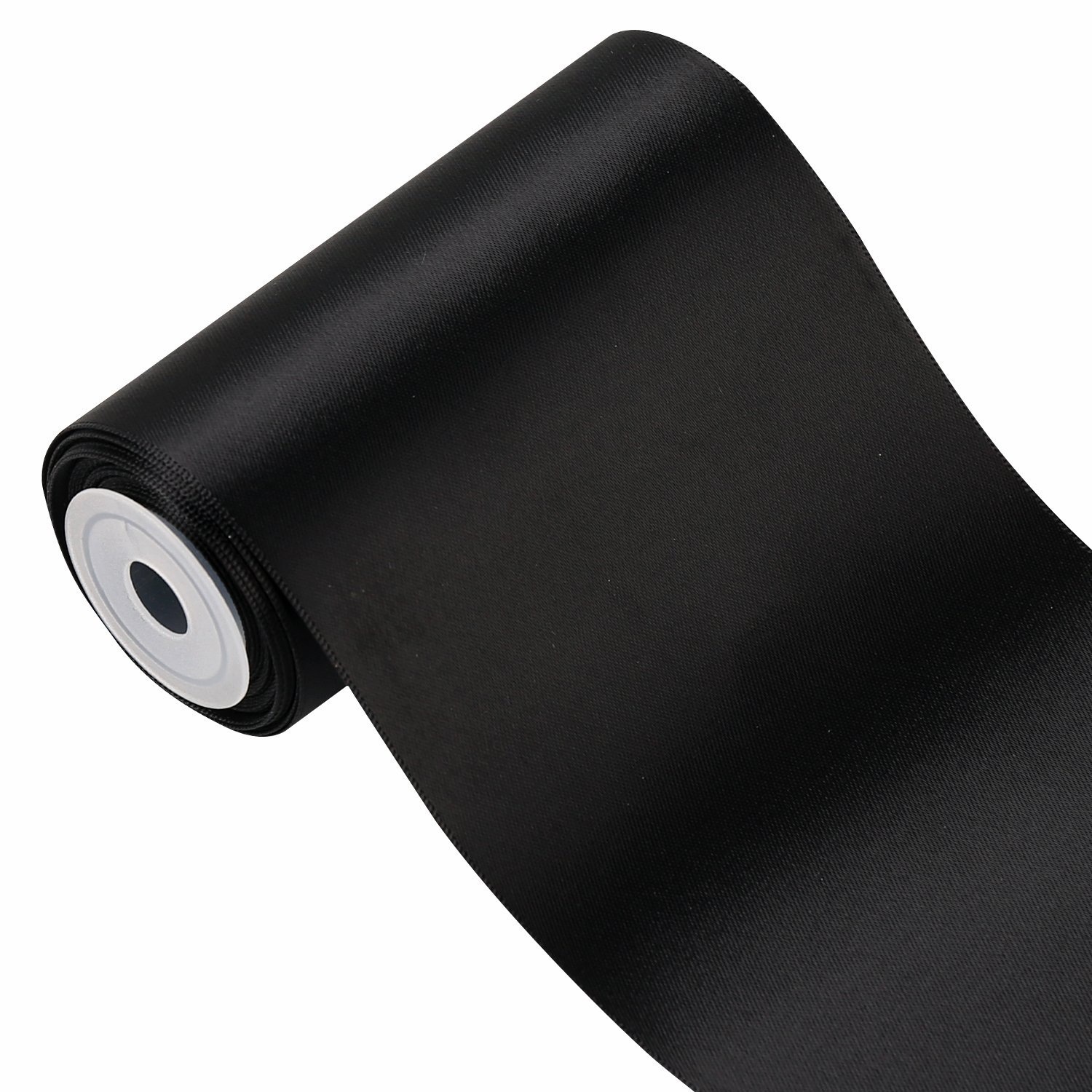 Panglica satin, neagra, 25 mm