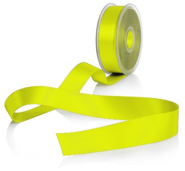 Panglica satin, galben neon, 3 mm, 50 m