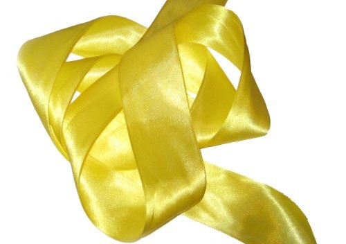 Panglica satin, galben, 10 mm, 25 m