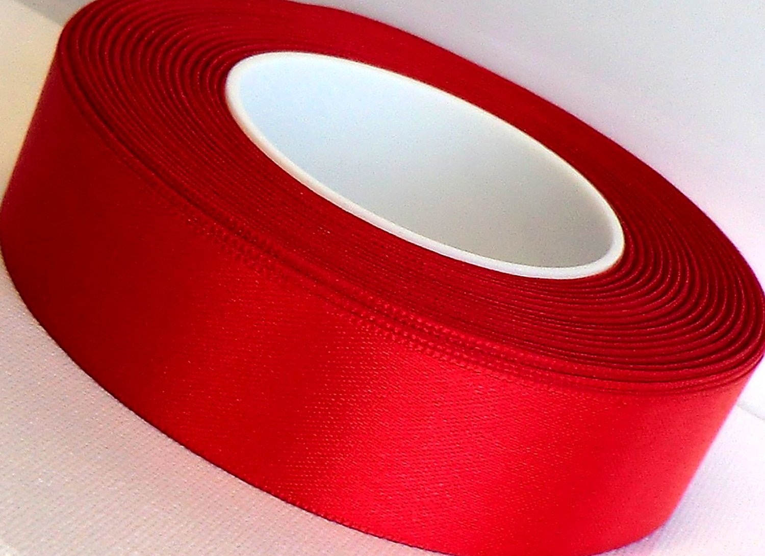Panglica satin, rosu, 10 mm, 25 m