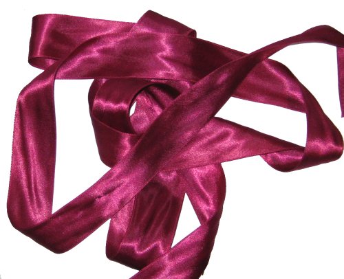 Panglica satin, bordeaux, 10 mm, 25 m