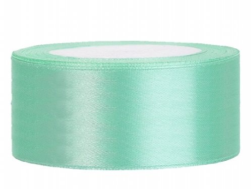 Panglica satin, menta, 25 mm, 25 m
