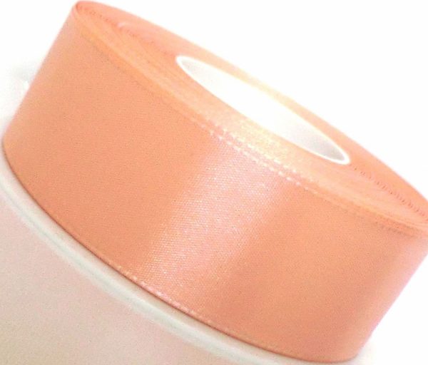 Panglica satin, piersica, 38 mm, 25 m