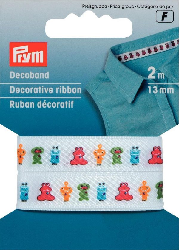 Panglica decorativa motive amuzante, multicolora, 2m