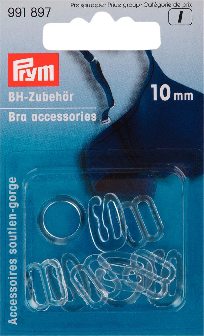 Inele, reglori sutien, pastic, transparente, 10 mm