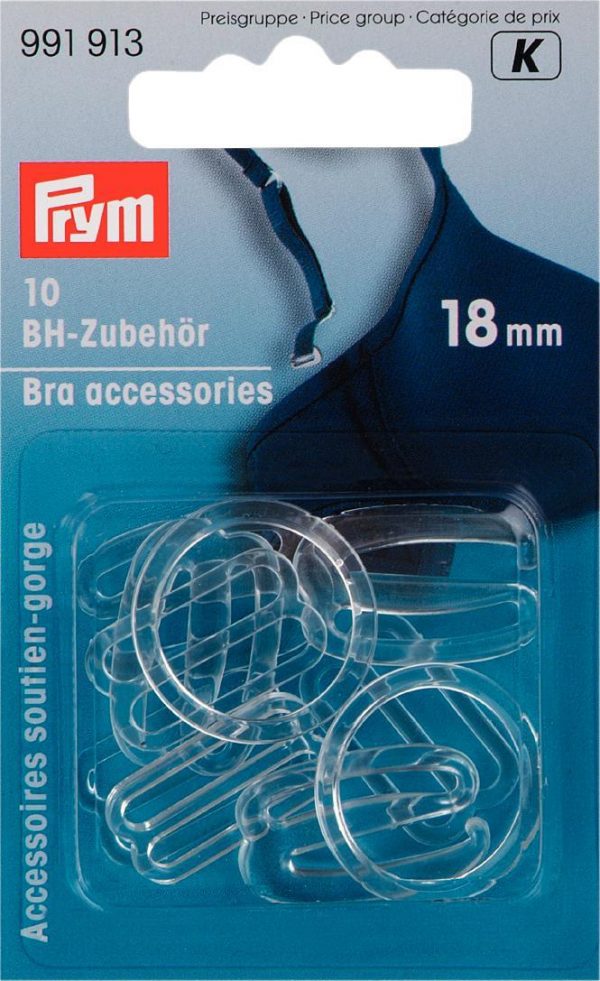 Inele, reglori sutien, pastic, transparente, 18 mm