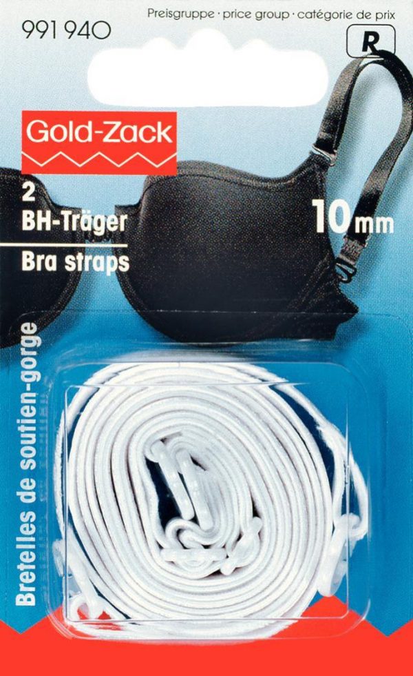 Curele/bretele sutien, albe, 10 mm
