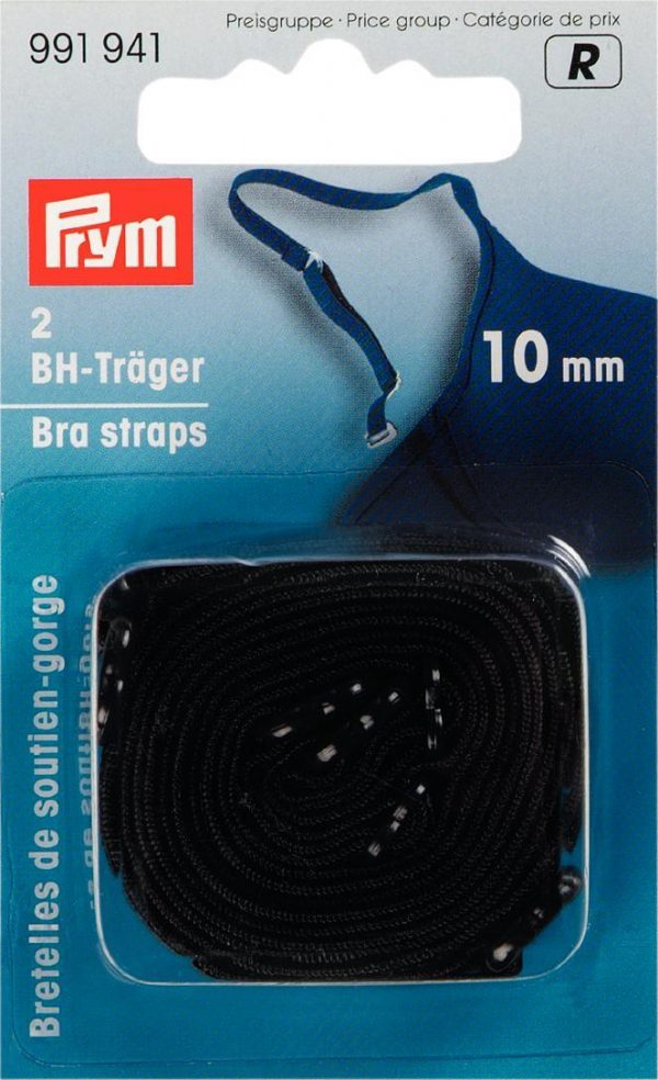 Curele/bretele sutien, negre, 10 mm